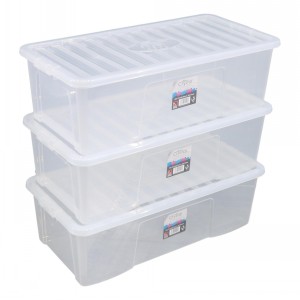 Wham Crystal Plastic Storage Box & Lid Size 17 (62 Litre)